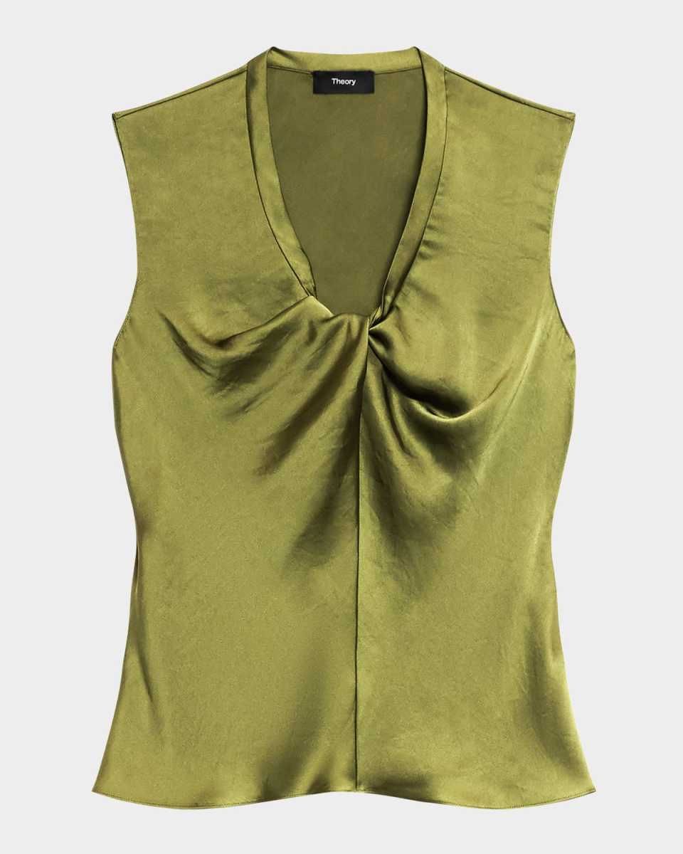 Sleeveless Twisted Scoop-Neck Top